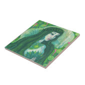 Grünes Haar Meerjungfrau Unterwasser Fantasy Surre Fliese (Seite)