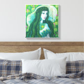Grünes Haar Meerjungfrau Unterwasser Fantasy Surre Leinwanddruck (Insitu (Schlafzimmer))