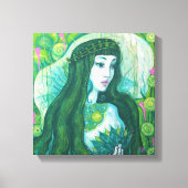 Grünes Haar Meerjungfrau Unterwasser Fantasy Surre Leinwanddruck (Vorderseite)