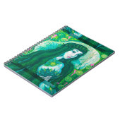 Grünes Haar Meerjungfrau Unterwasser Fantasy Surre Notizblock (Linke Seite)