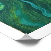 Grünes Haar Meerjungfrau Unterwasser Fantasy Surre Poster (Ecke)