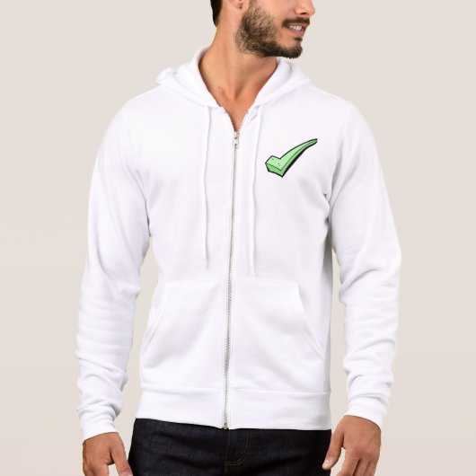Grünes Häkchen-Symbol Hoodie (Vorderseite)