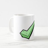 Grünes Häkchen-Symbol Kaffeetasse (Vorderseite Links)
