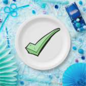 Grünes Häkchen-Symbol Pappteller (Party)