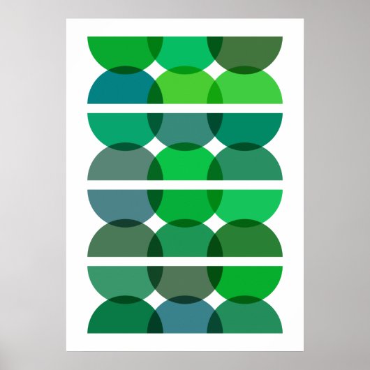 Grünes Halbkreise Poster (Vorne)