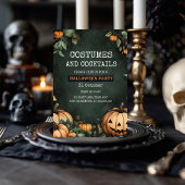 Grünes Halloween-Party Einladung mit Pumpkin