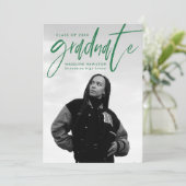 Grünes handgeschriebenes Pinselskript 4 Foto Absch Ankündigung (Stehend Vorderseite)