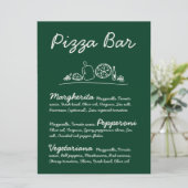 Grünes handGezeichnet Pizza Bar Wedding Tabletop S Einladung (Stehend Vorderseite)