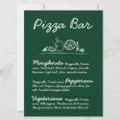 Grünes handGezeichnet Pizza Bar Wedding Tabletop S Einladung (Vorderseite)