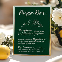 Grünes handGezeichnet Pizza Bar Wedding Tabletop S Einladung