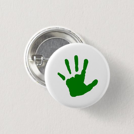 Grünes Handprint Button (Vorne & Hinten)