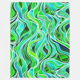 Grünes Hartglas Abstrakt Fleecedecke