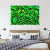 Grünes Hartglas Abstrakt Leinwanddruck (Insitu (Schlafzimmer))
