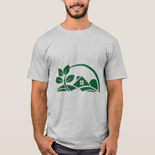 Grünes Haus Blatt Eco Friendly Home Natur T-Shirt