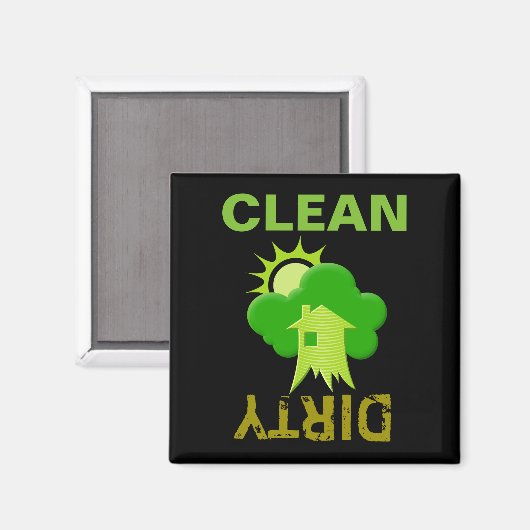 Grünes Haus Magnet (Vorderseite/Rückseite)