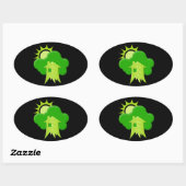 Grünes Haus Ovaler Aufkleber (Blatt)