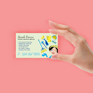 Grünes Haus Reinigung Janitorial Glove Schürze Mai Visitenkarte