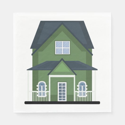 Grünes Haus Serviette (Vorderseite)