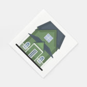 Grünes Haus Serviette (Ecke)