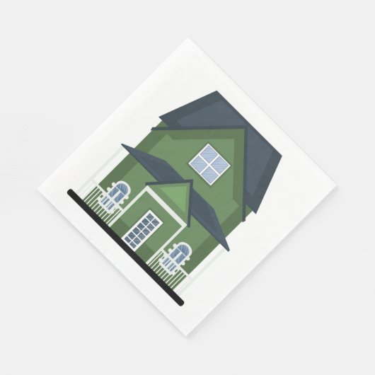 Grünes Haus Serviette (Ecke)