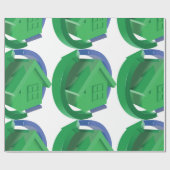 Grünes Haus und Pfeile Geschenkpapier (Flach)