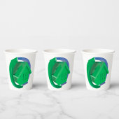 Grünes Haus und Pfeile Pappbecher