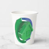 Grünes Haus und Pfeile Pappbecher (Vorderseite)