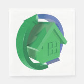 Grünes Haus und Pfeile Serviette (Vorderseite)