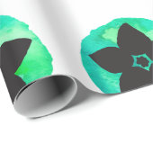 Grünes Hawaiianisches Blume-Muster Geschenkpapier (Rolleneckpunkt)