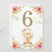 Grünes Heißluftballon Tiere Neutrale Tischnummer (Rückseite)