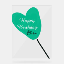 Grünes Herz Alles Gute zum Geburtstag weißer schwa