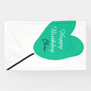 Grünes Herz Alles Gute zum Geburtstag weißer schwa Banner