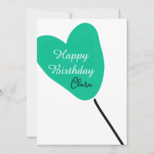 Grünes Herz Alles Gute zum Geburtstag weißer schwa