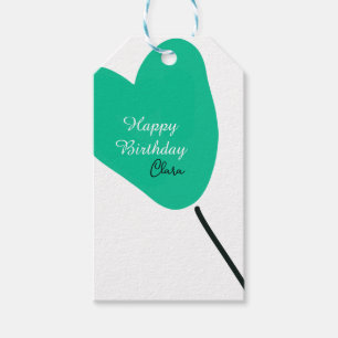 Grünes Herz Alles Gute zum Geburtstag weißer schwa Geschenkanhänger