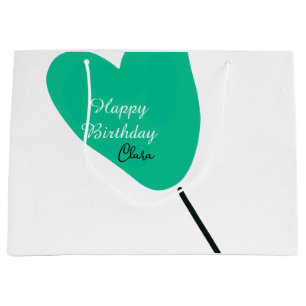 Grünes Herz Alles Gute zum Geburtstag weißer schwa Große Geschenktüte
