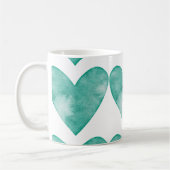 Grünes Herz, dass du mich in der Tasse des Kaffees (Links)