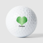 Grünes Herz Design Personalisiert Golfball (Vorderseite)
