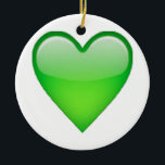 Grünes Herz - Emoji Keramikornament<br><div class="desc">Grünes Herz - Emoji</div>