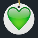 Grünes Herz - Emoji Keramikornament<br><div class="desc">Grünes Herz - Emoji</div>