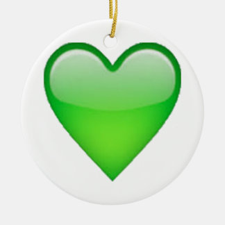 Grünes Herz - Emoji Keramikornament