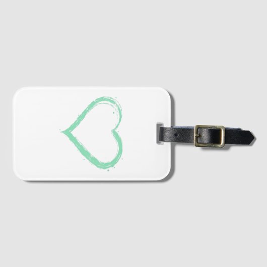 Grünes Herz Essential Gepäckanhänger (Vorderseite (Horizontal))
