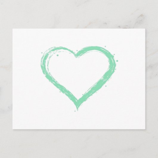 Grünes Herz Essential Postkarte (Vorderseite)