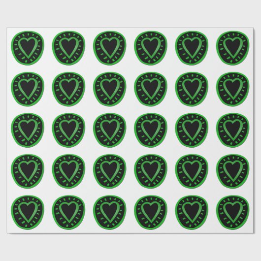 Grünes Herz für Grüntöne 2 Umschlagpapier Geschenkpapier (Flach)