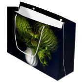 "Grünes Herz in Schwarz" Große Geschenktüte (Vorderseite Schrägansicht)