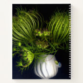 Grünes Herz in schwarz Notizblock (Rückseite)