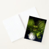 Grünes Herz in schwarz Notizblock (Innenseite)