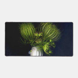 Grünes Herz in schwarz Schreibtischunterlage