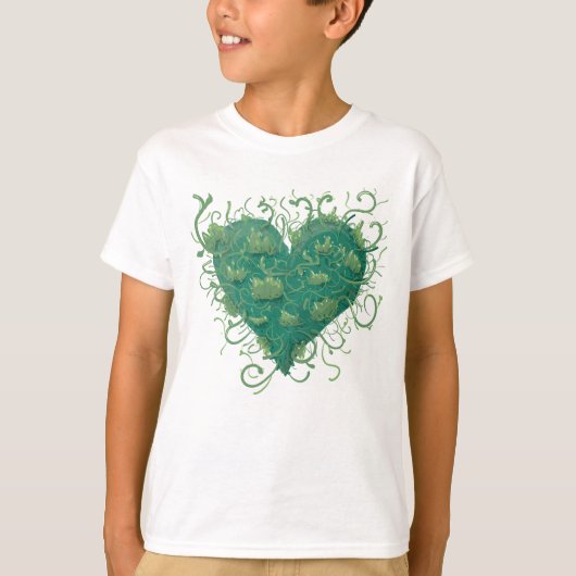 Grünes Herz innen T-Shirt (Vorderseite)