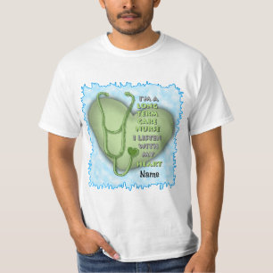 Grünes Herz Langfristige Pflegekräfte T-Shirt