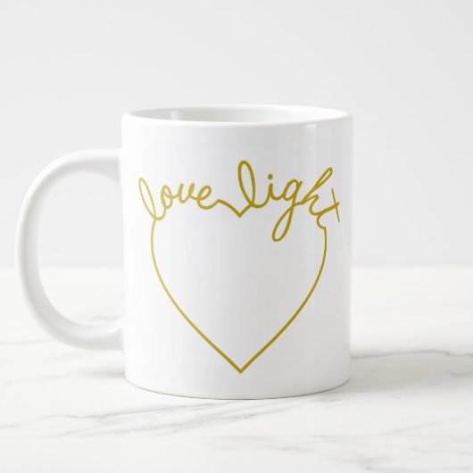 Grünes Herz - Liebe Licht Jumbo-Tasse (Links)